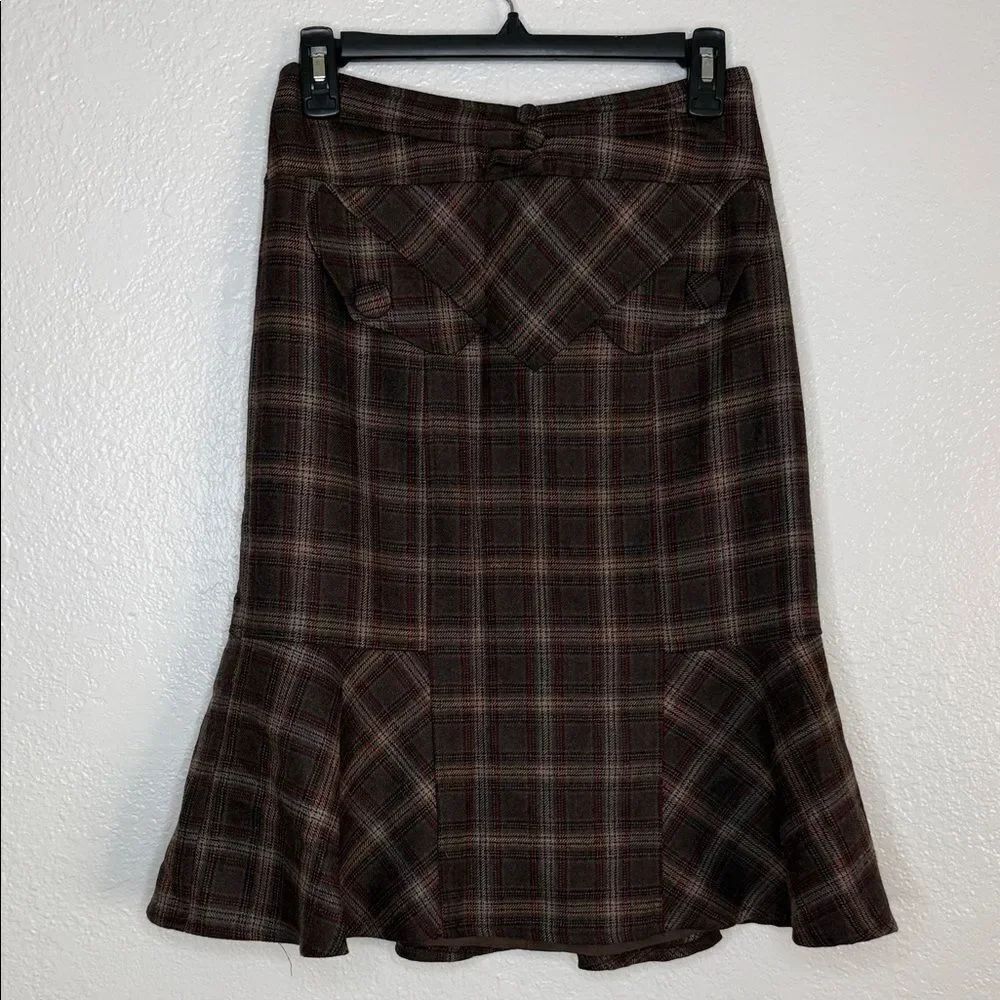 Vintage y2k Nanette lepore Plaid tartan retro pin up Brown Women's Skirt
